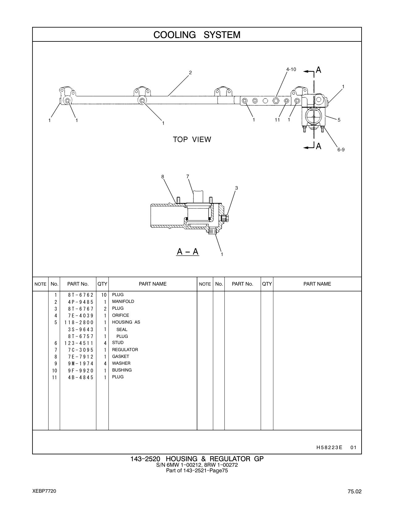 118-2800 HOUSING AS CAT parts manual diagram