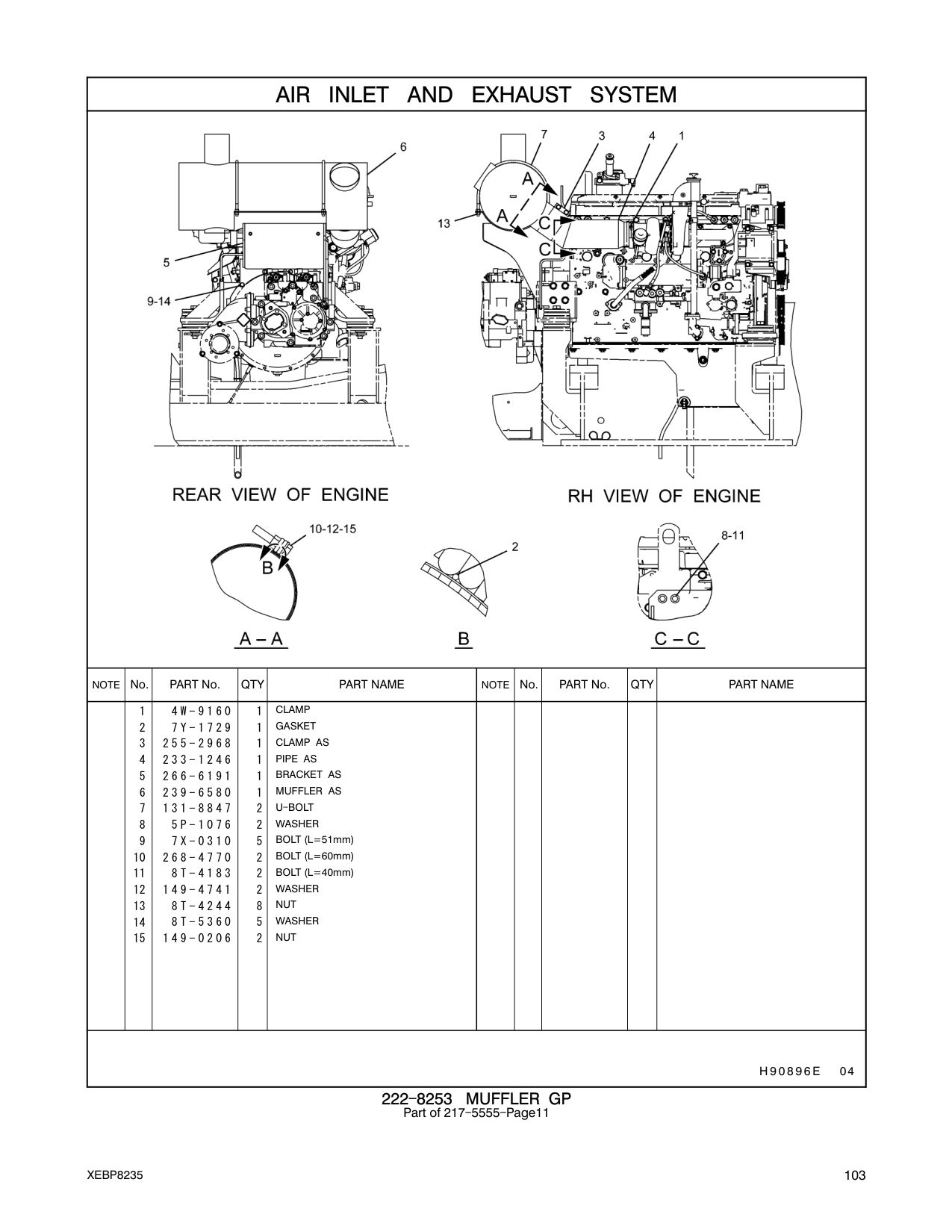 266-6191 BRACKET AS CAT parts manual diagram