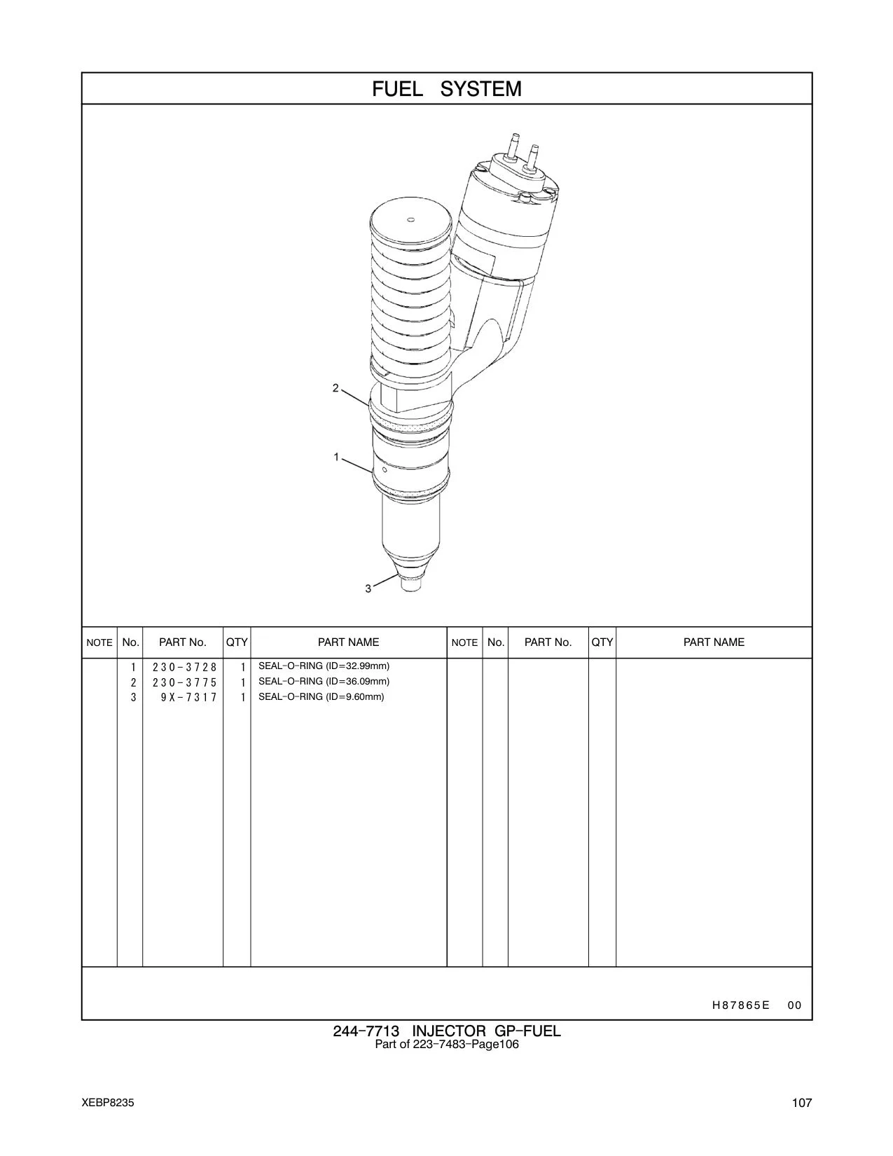 230-3775 - SEAL - O - RING (ID=36.09mm)