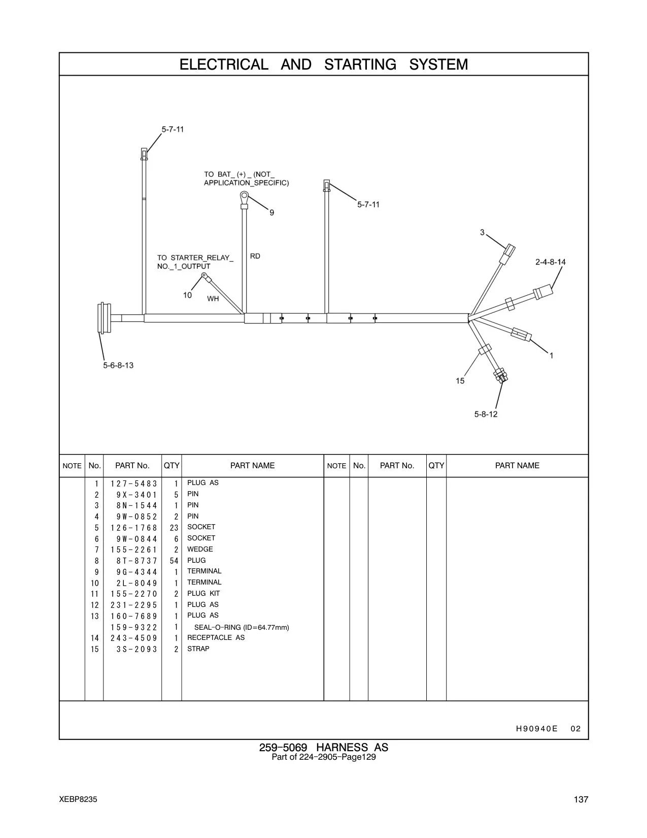159-9322 - SEAL - O - RING (ID=64.77mm)