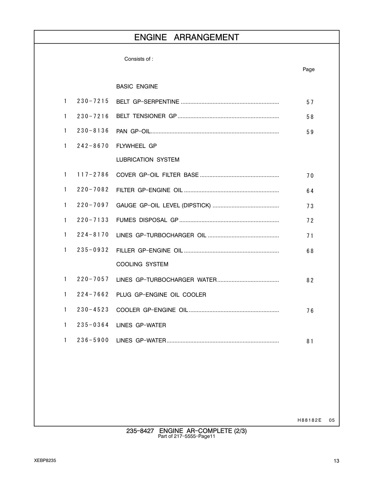 230-8136 PAN GP-OIL CAT parts manual diagram