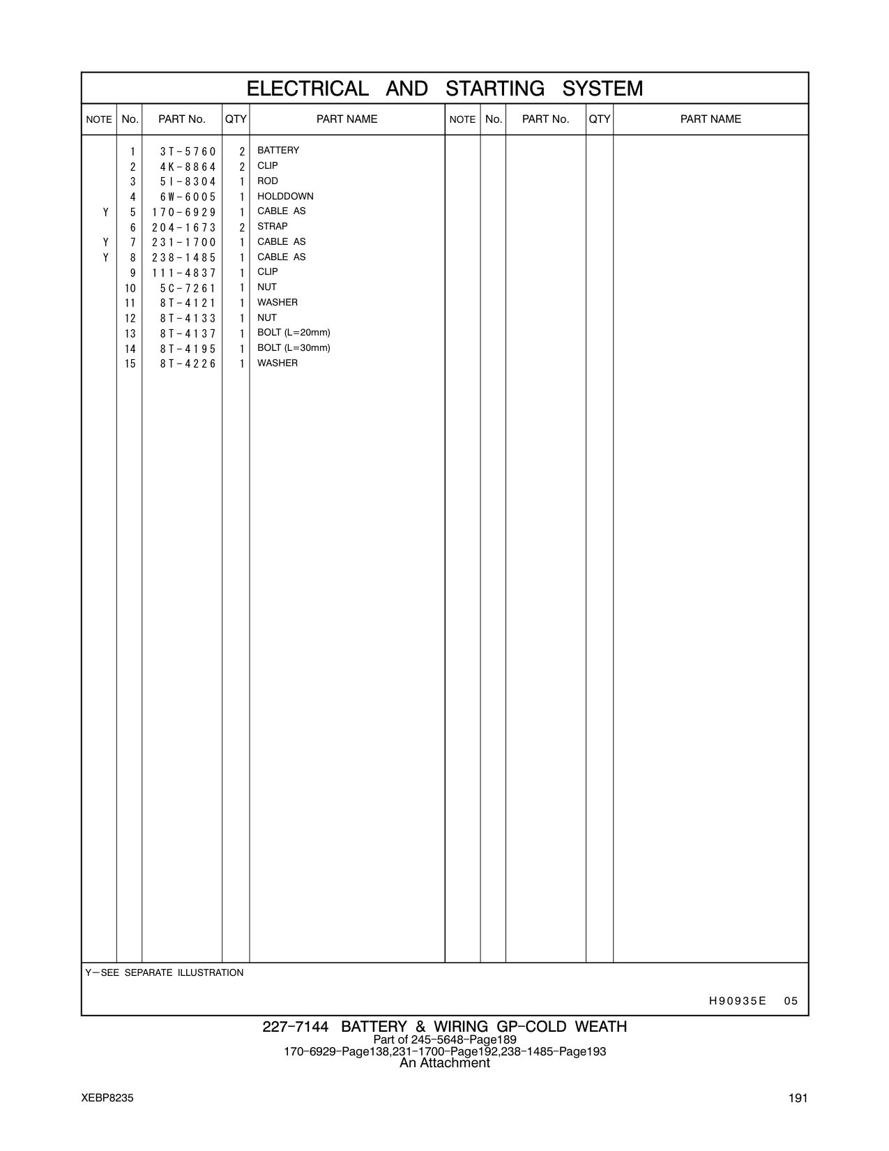 238-1485 CABLE AS CAT parts manual diagram