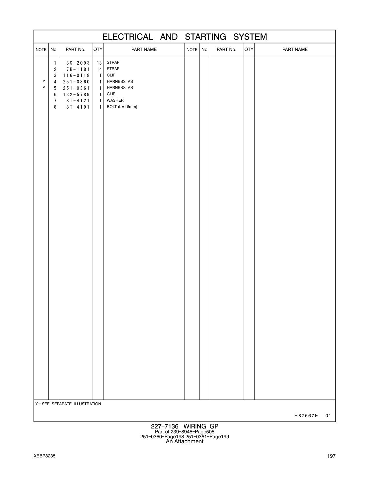 251-0361 HARNESS AS CAT parts manual diagram