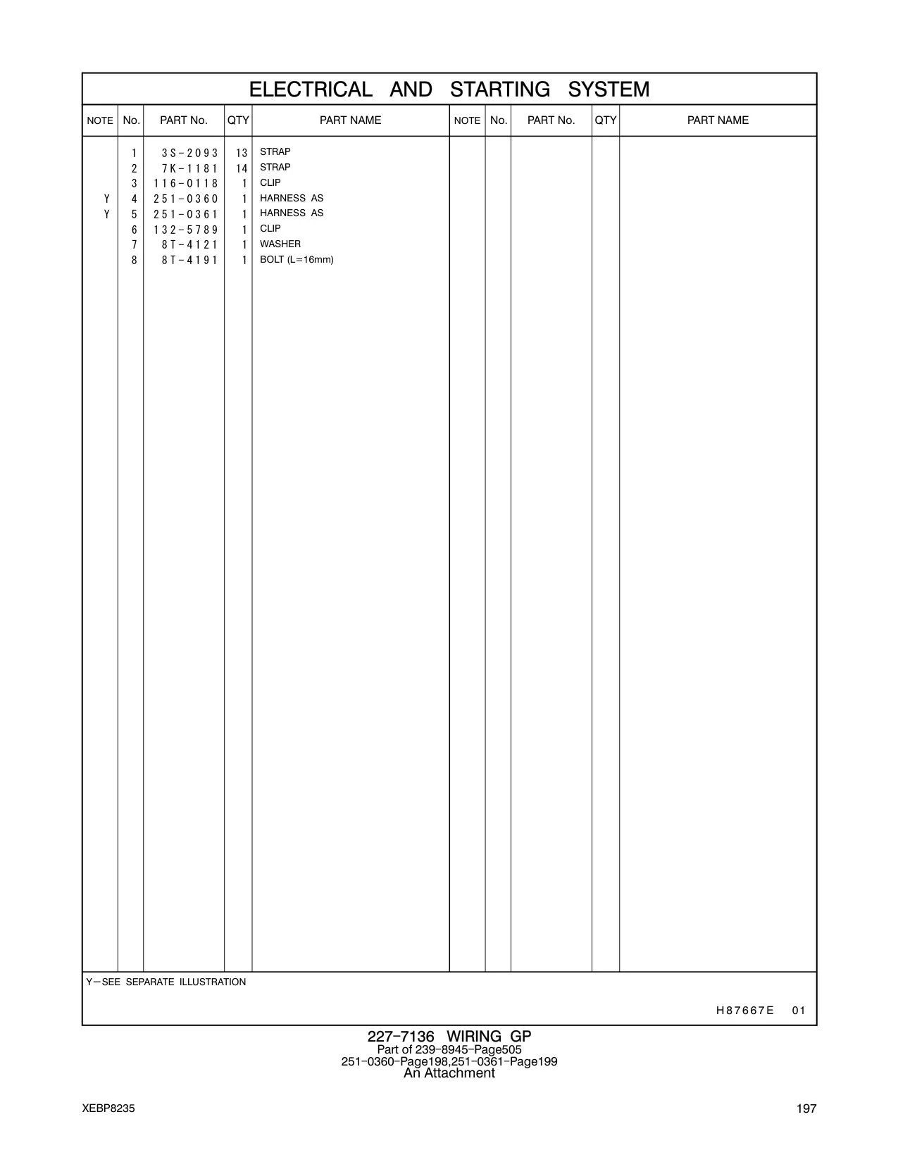 251-0360 HARNESS AS CAT parts manual diagram