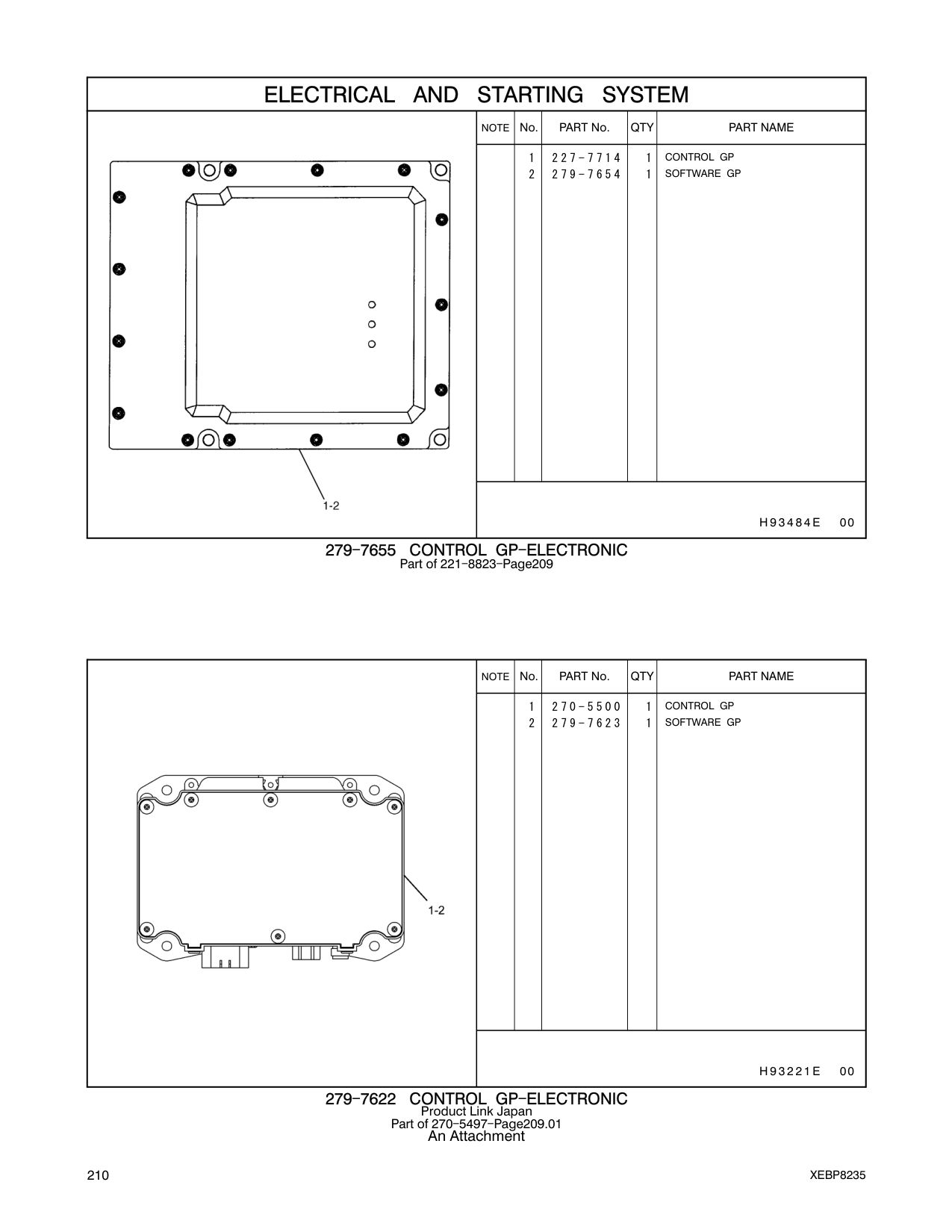 279-7654 SOFTWARE GP CAT parts manual diagram