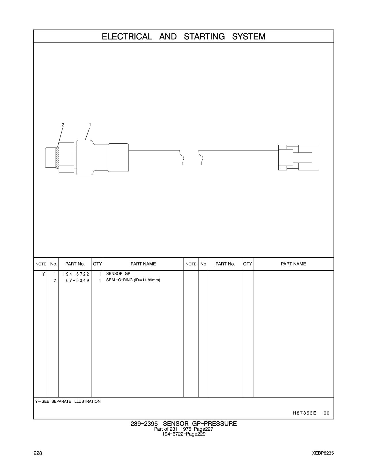 194-6722 - SENSORGP-PRESSURE