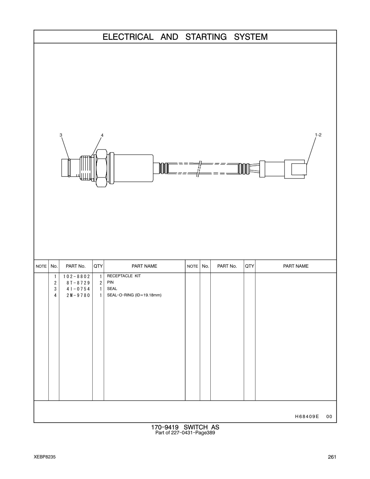 4I-0754 SEAL CAT parts manual diagram