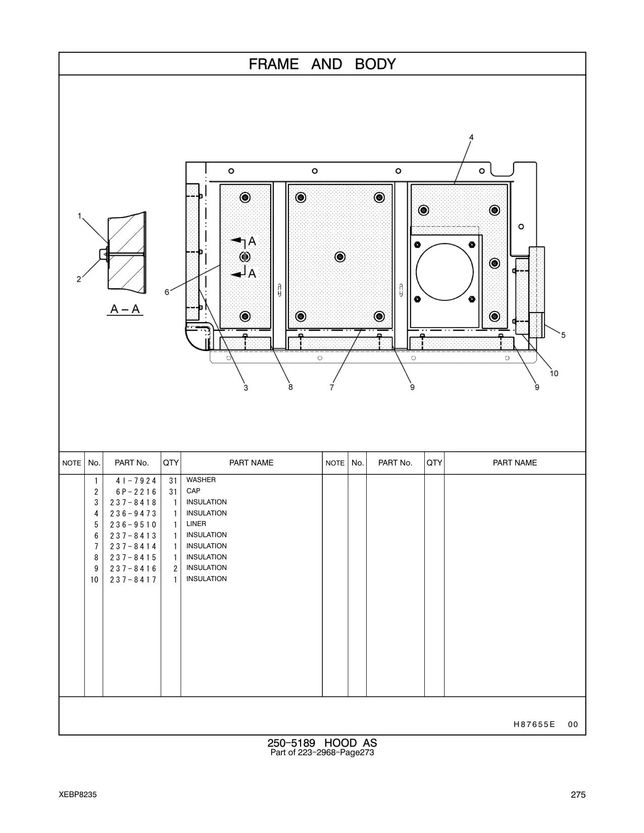 237-8413 INSULATION CAT parts manual diagram