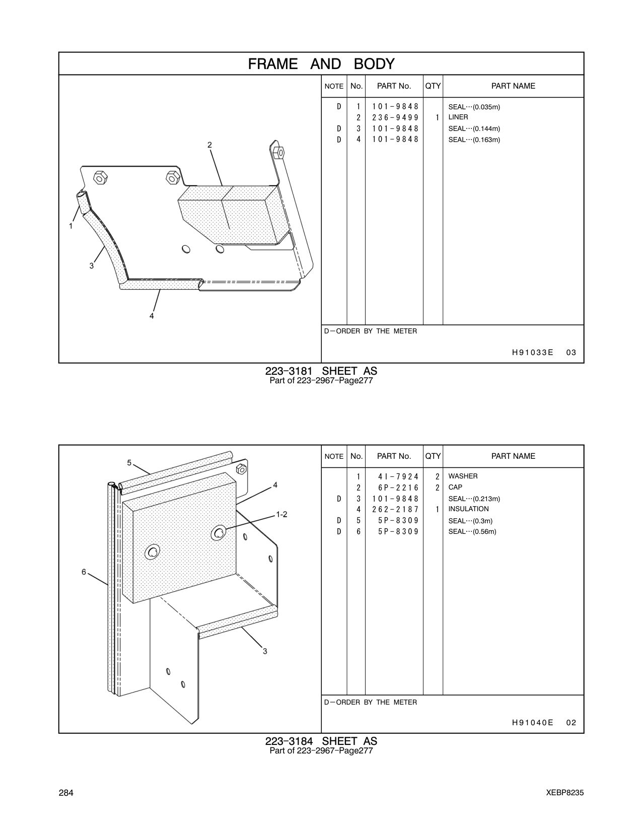 262-2187 INSULATION CAT parts manual diagram