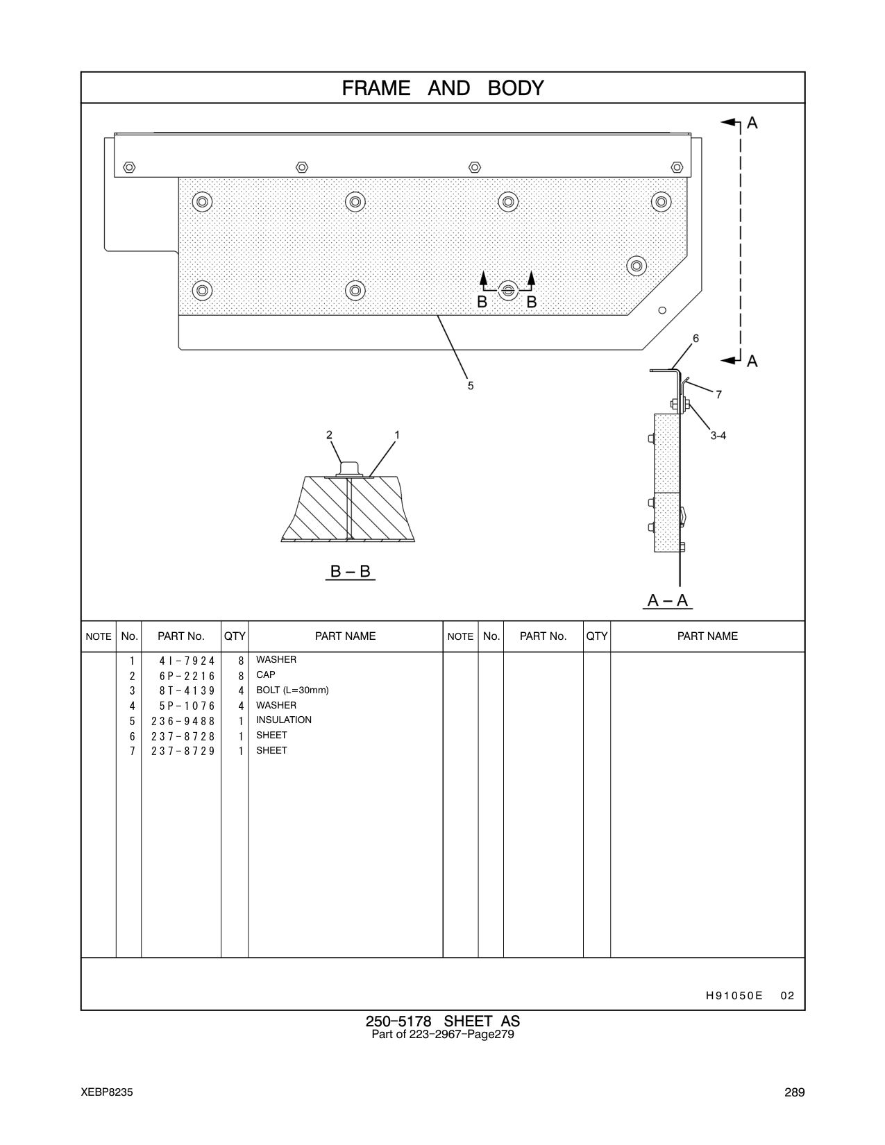 237-8728 SHEET CAT parts manual diagram