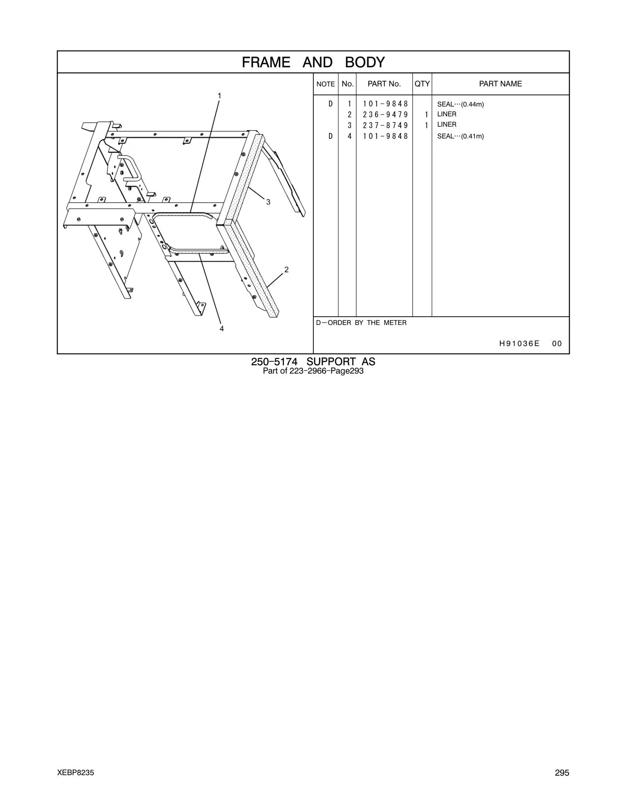 236-9479 LINER CAT parts manual diagram