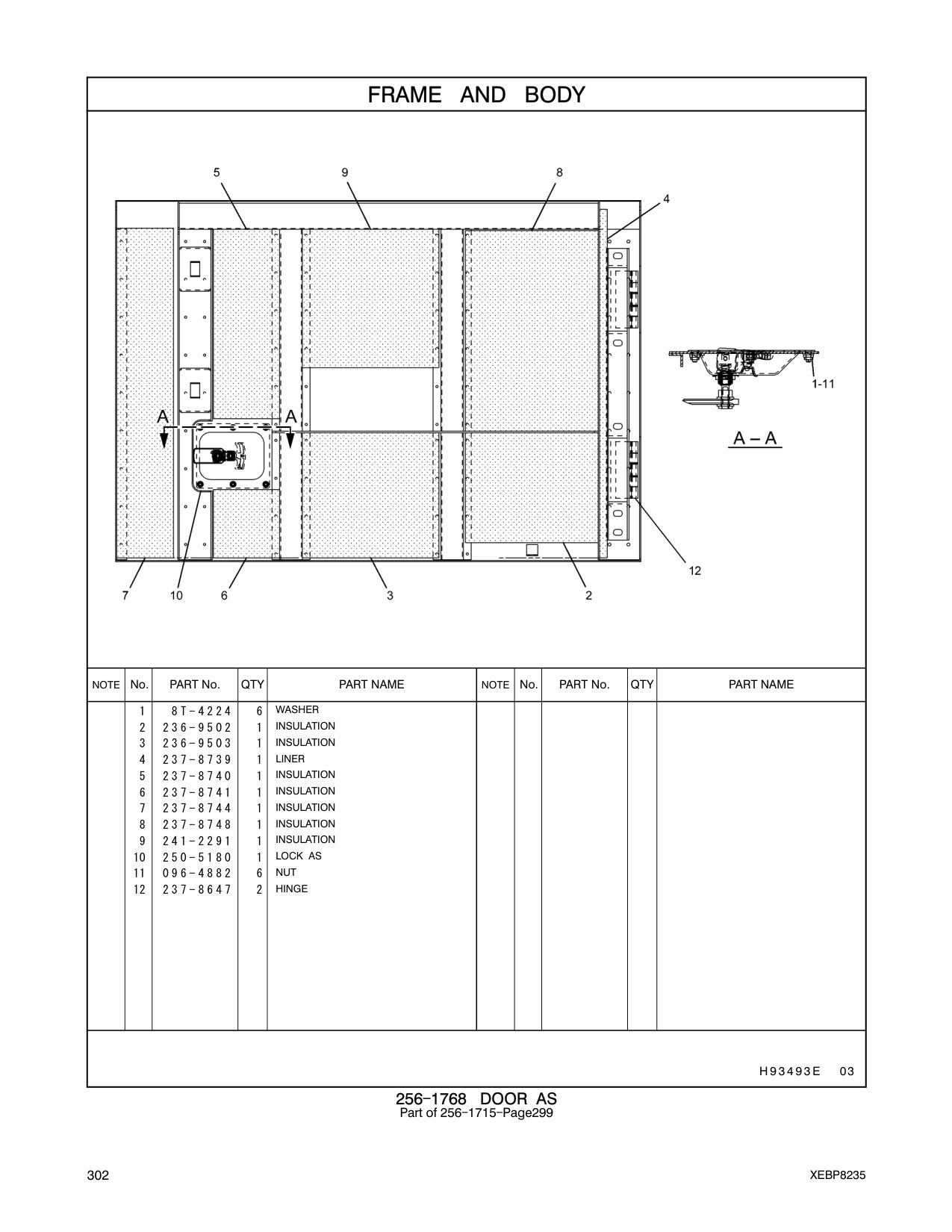 241-2291 INSULATION CAT parts manual diagram