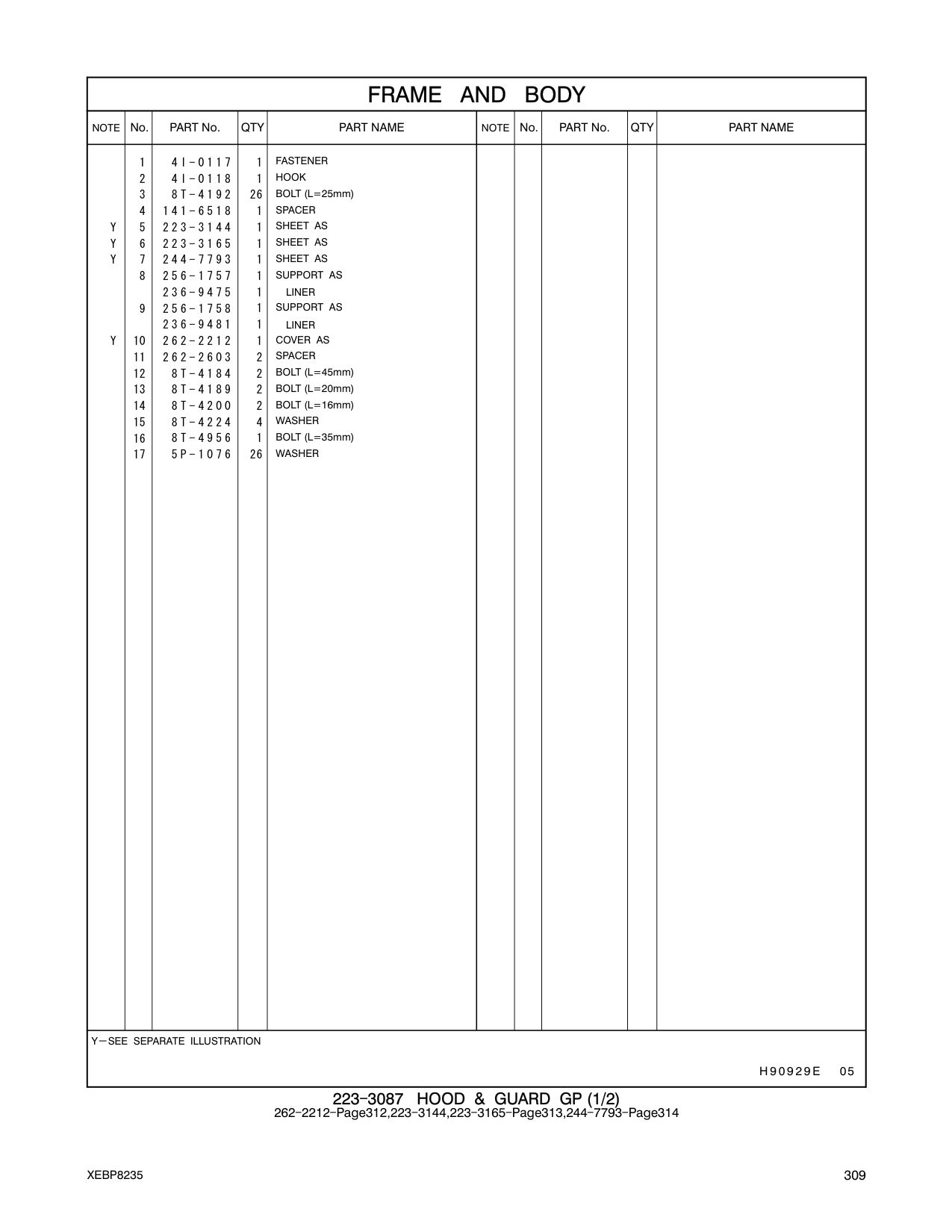 223-3165 SHEET AS CAT parts manual diagram