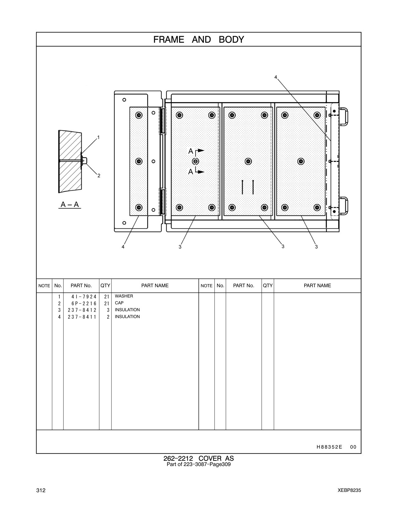237-8412 INSULATION CAT parts manual diagram