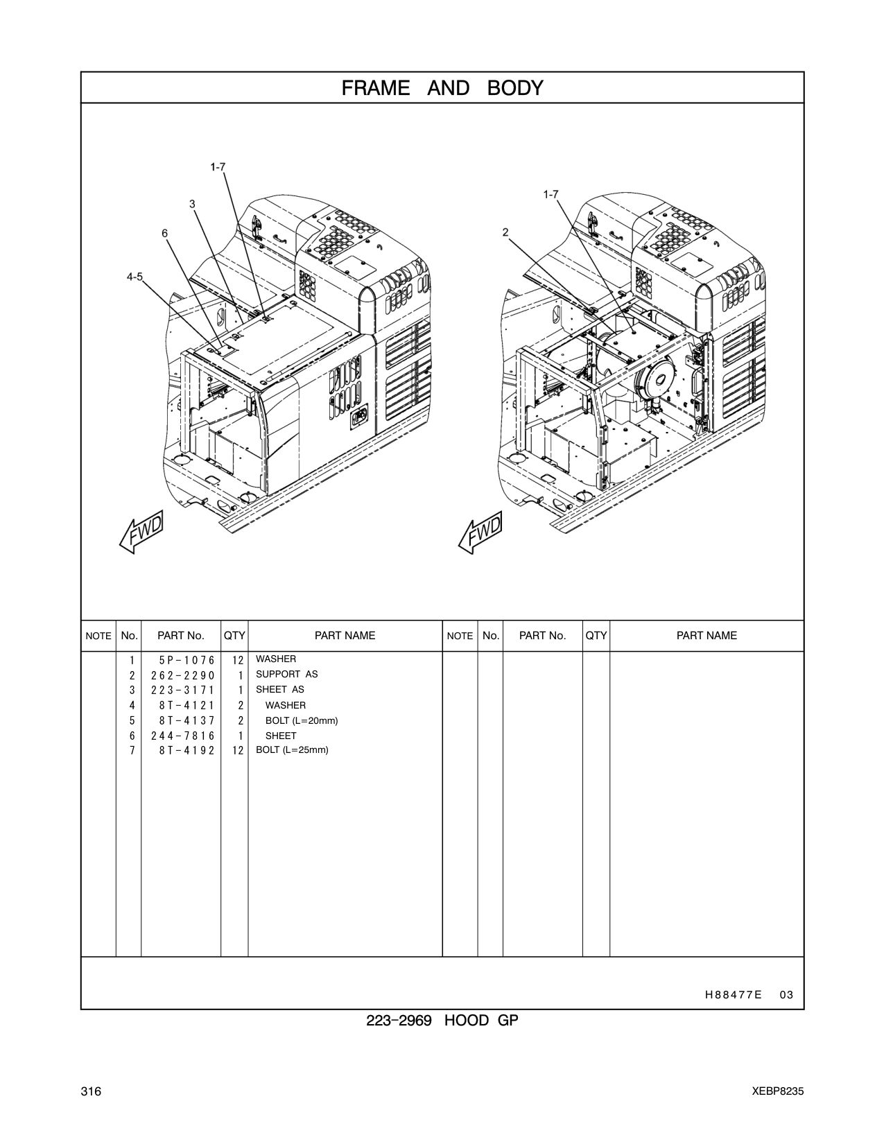 262-2290 SUPPORT AS CAT parts manual diagram