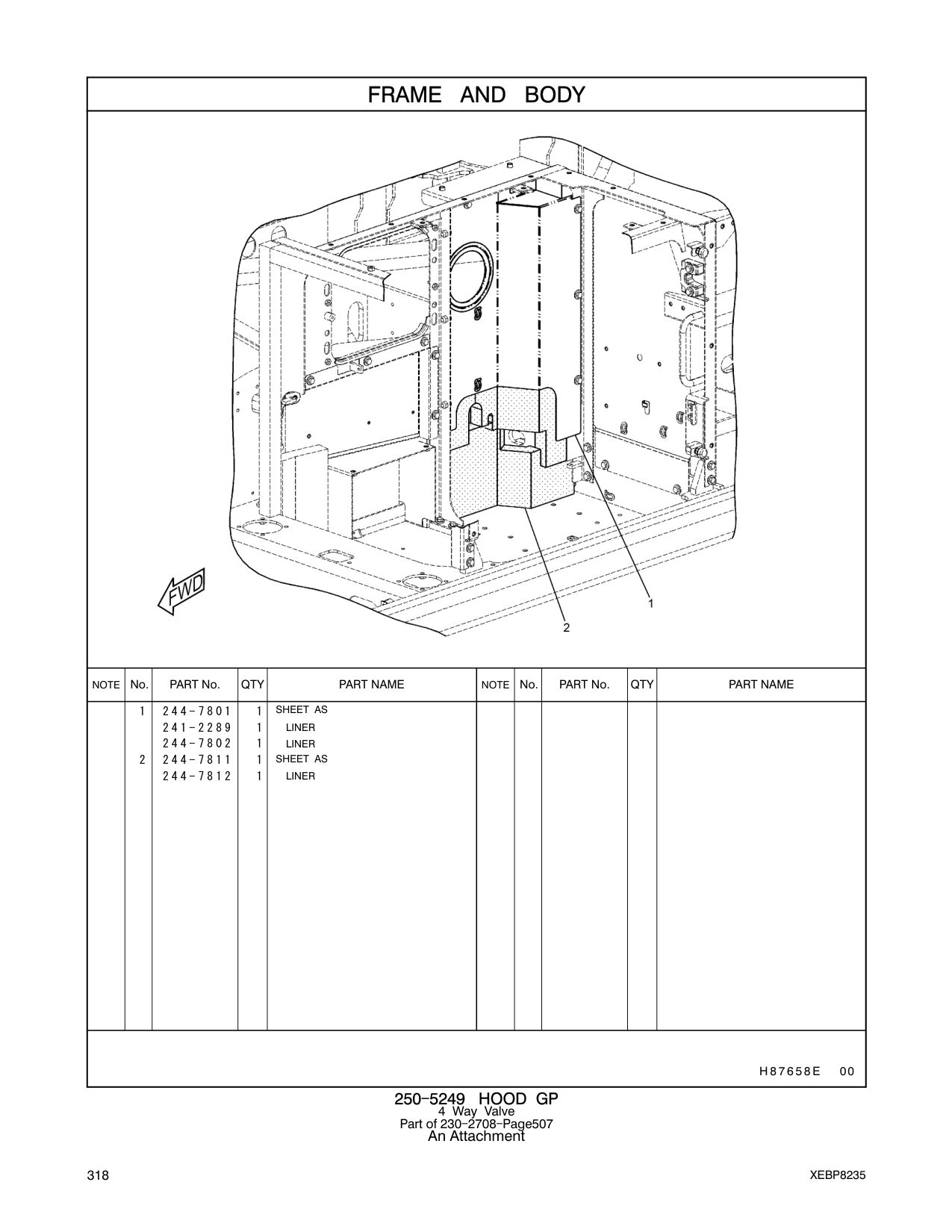 244-7801 SHEET AS CAT parts manual diagram