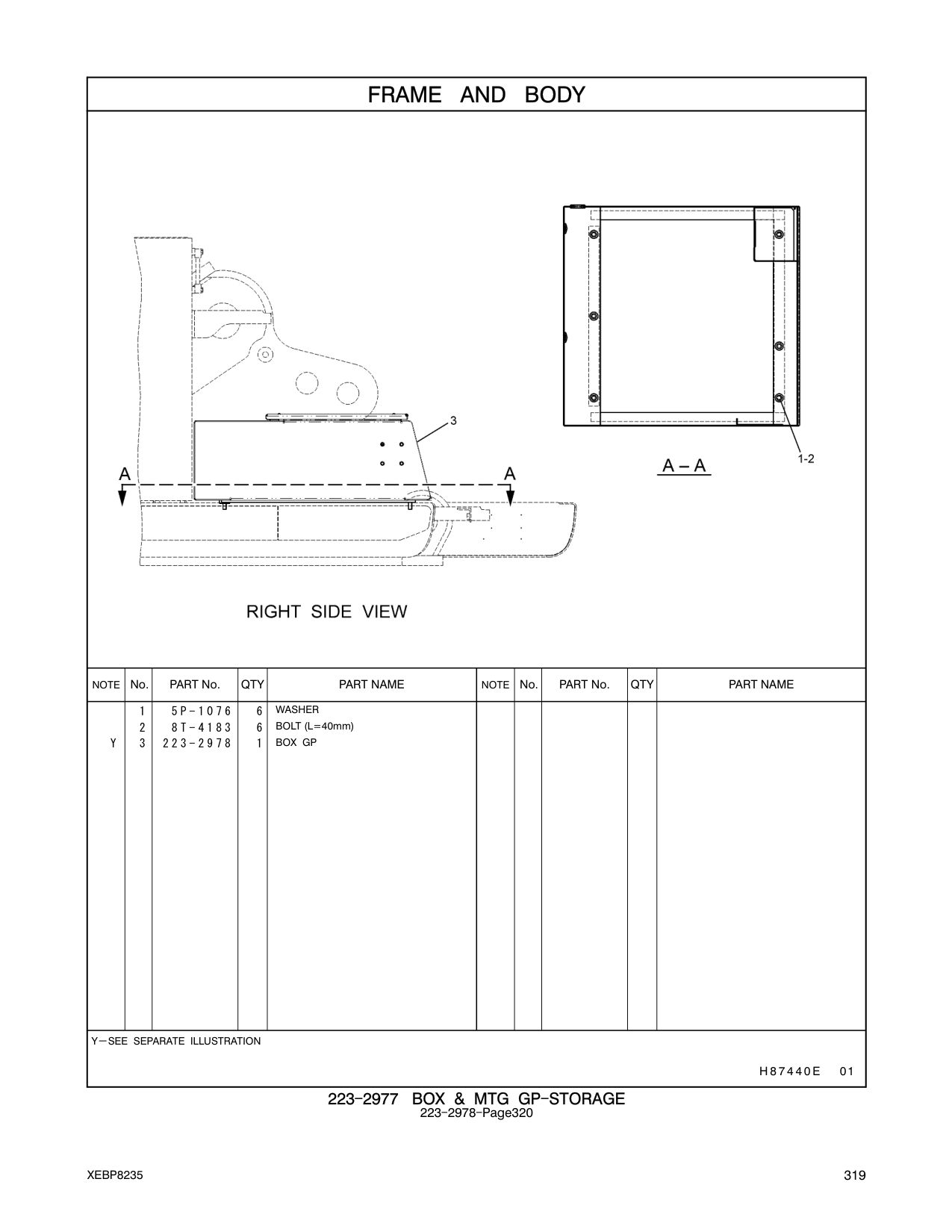223-2978 BOX GP CAT parts manual diagram