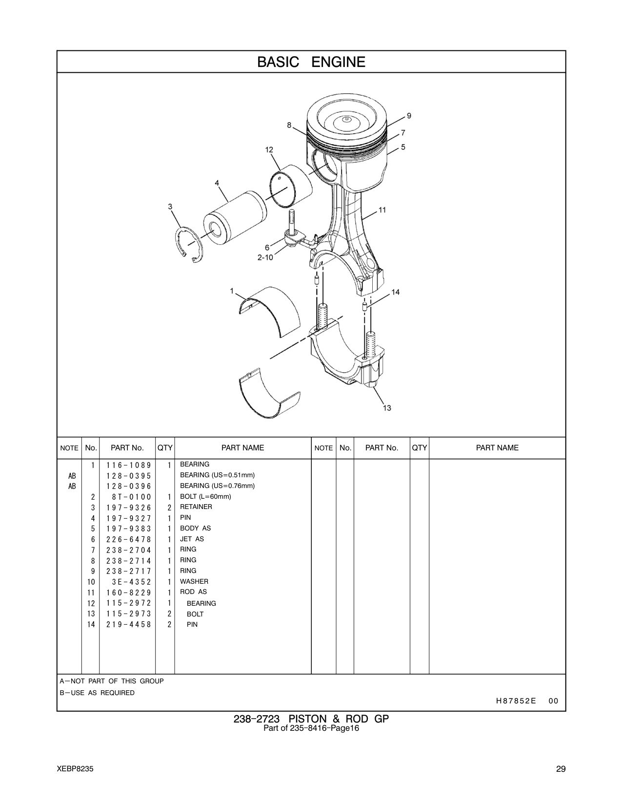 238-2717 RING-PISTON-TOP CAT parts manual diagram