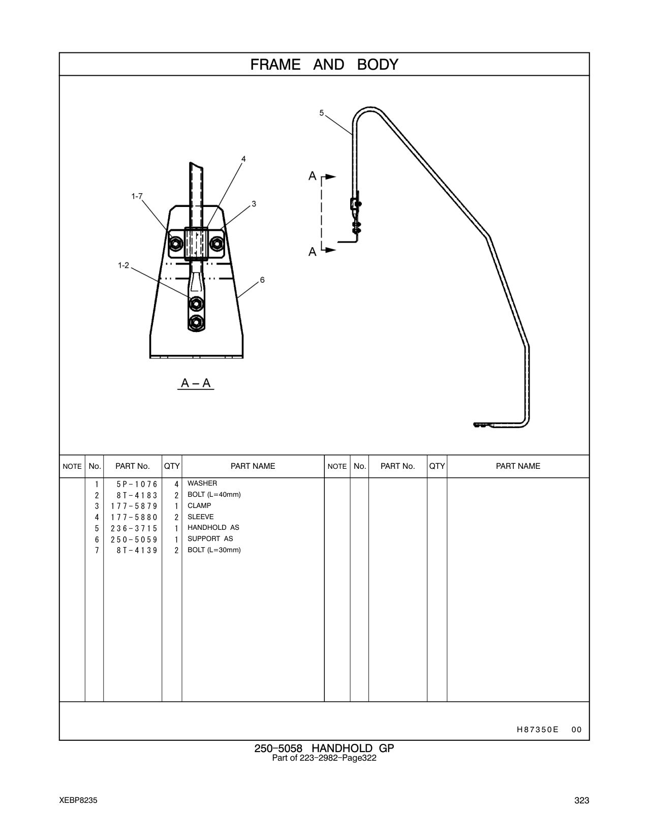 250-5059 SUPPORT AS CAT parts manual diagram