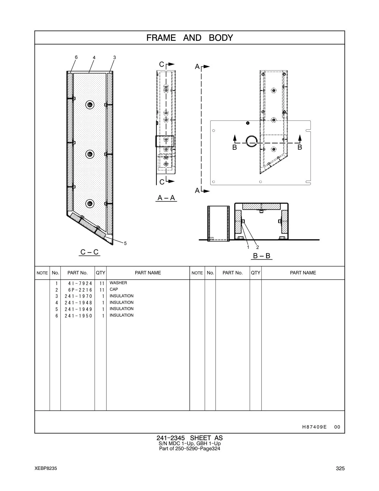 241-1970 INSULATION CAT parts manual diagram