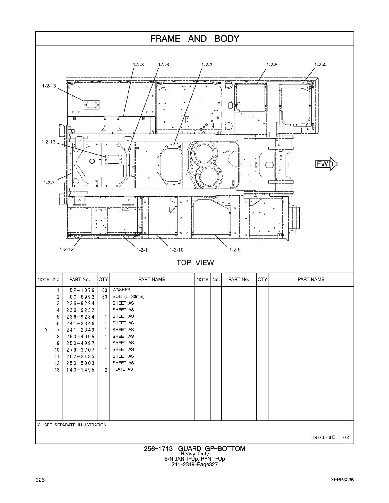 236-9234 SHEET AS CAT parts manual diagram