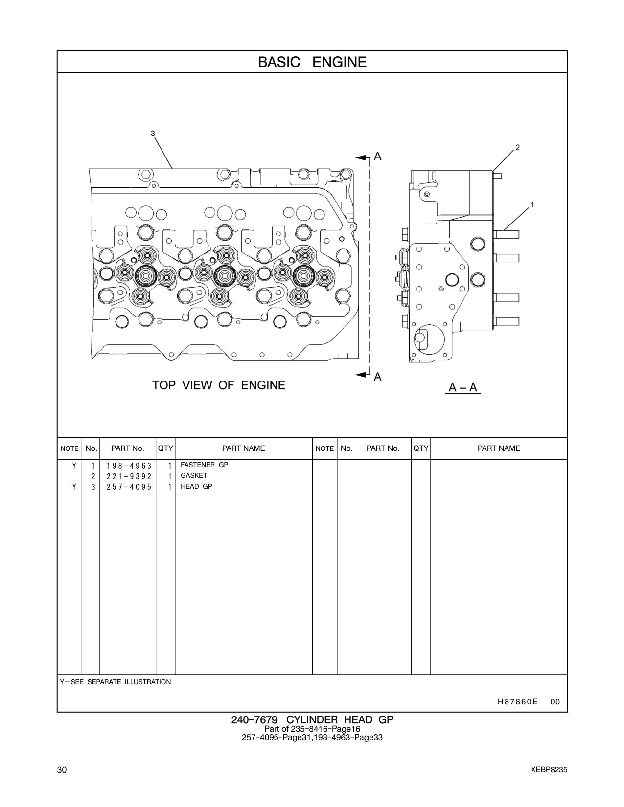 257-4095 HEAD GP CAT parts manual diagram