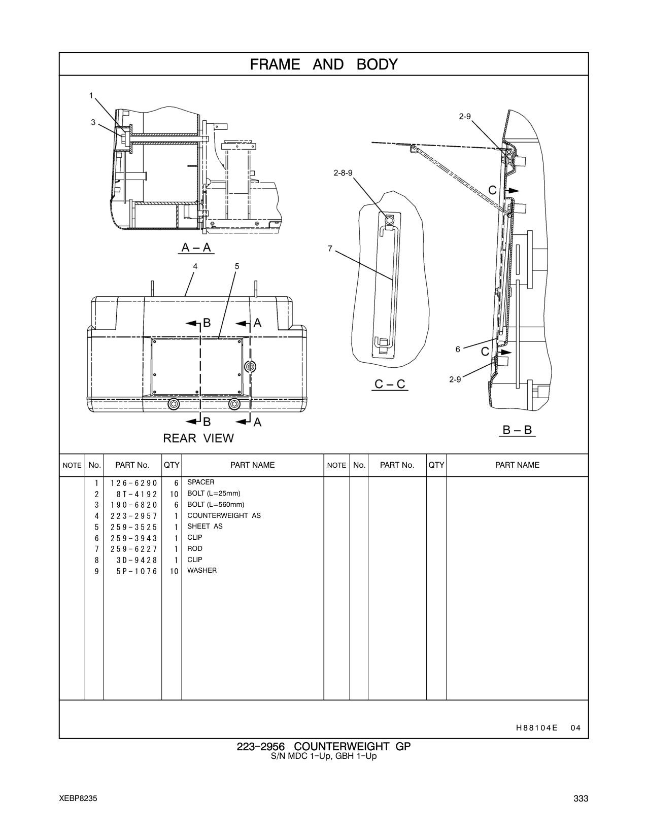 259-3525 SHEET AS CAT parts manual diagram