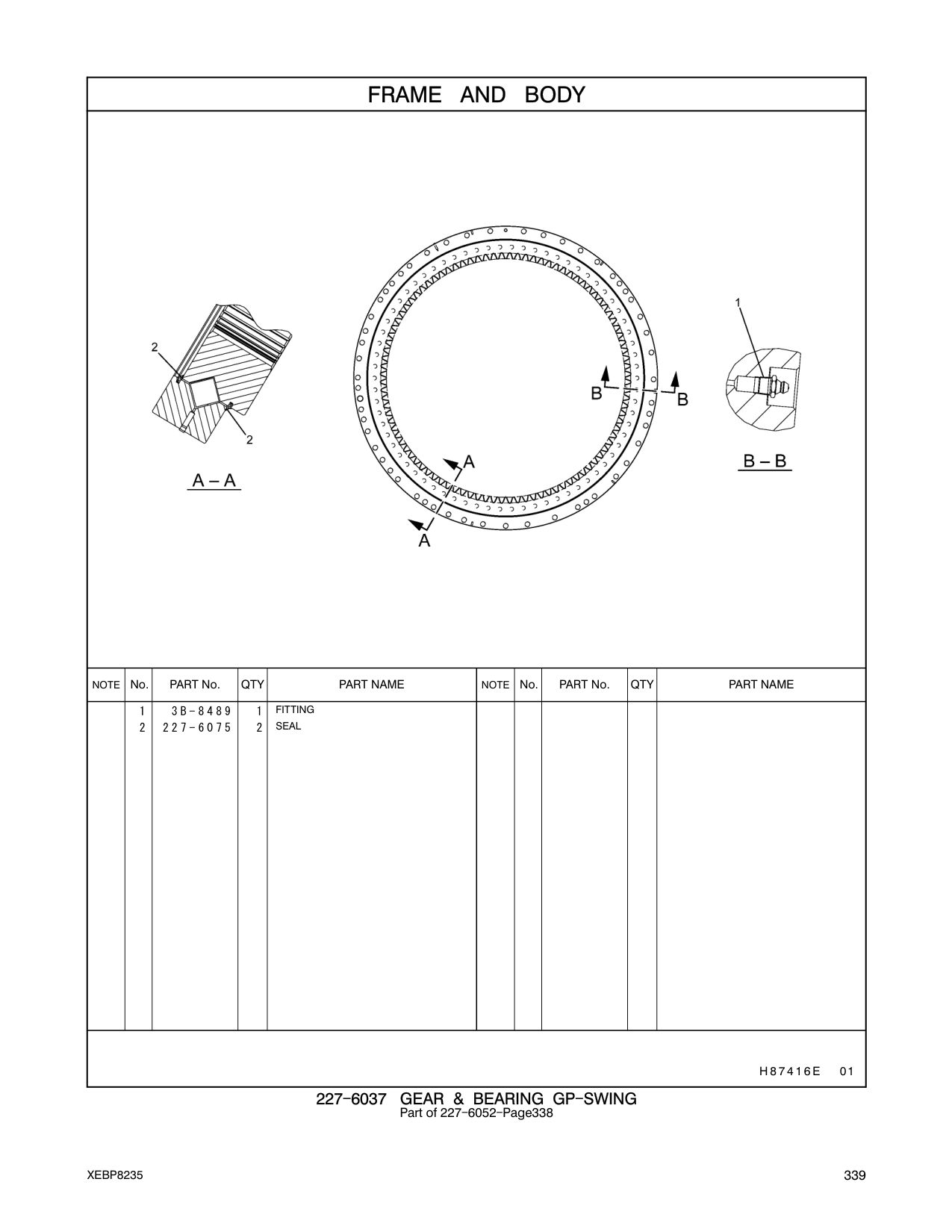 227-6075 SEAL CAT parts manual diagram