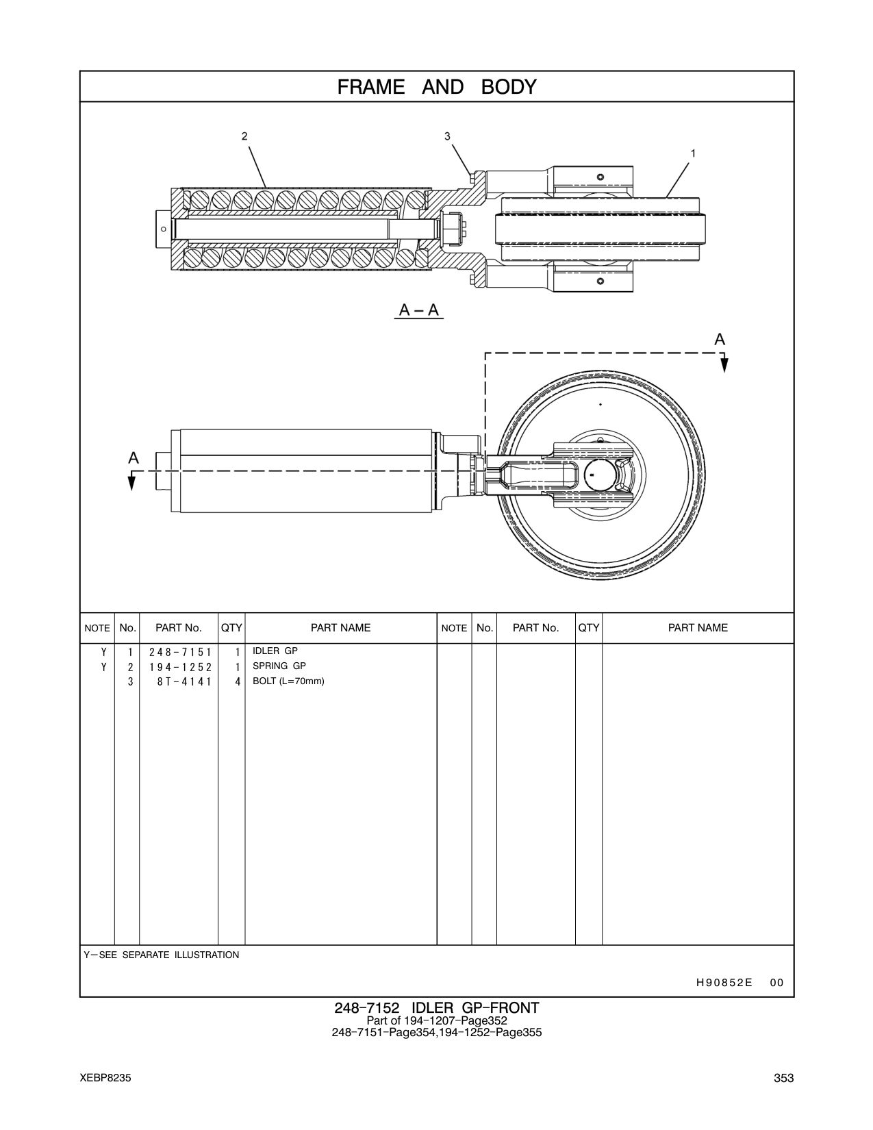 194-1252 SPRING GP CAT parts manual diagram