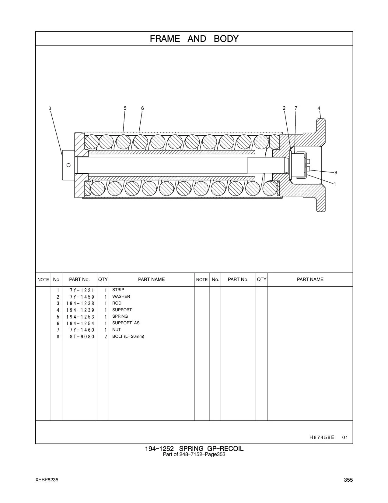 194-1239 SUPPORT CAT parts manual diagram