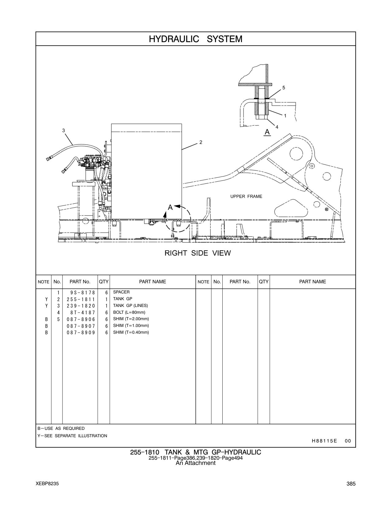 087-8906 SHIM (T=2.00mm) CAT parts manual diagram