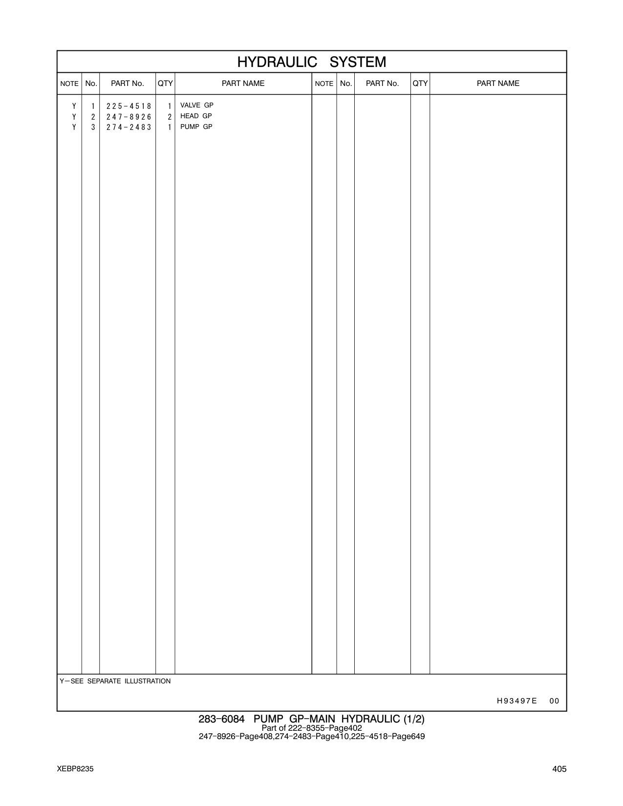 247-8926 HEAD GP CAT parts manual diagram