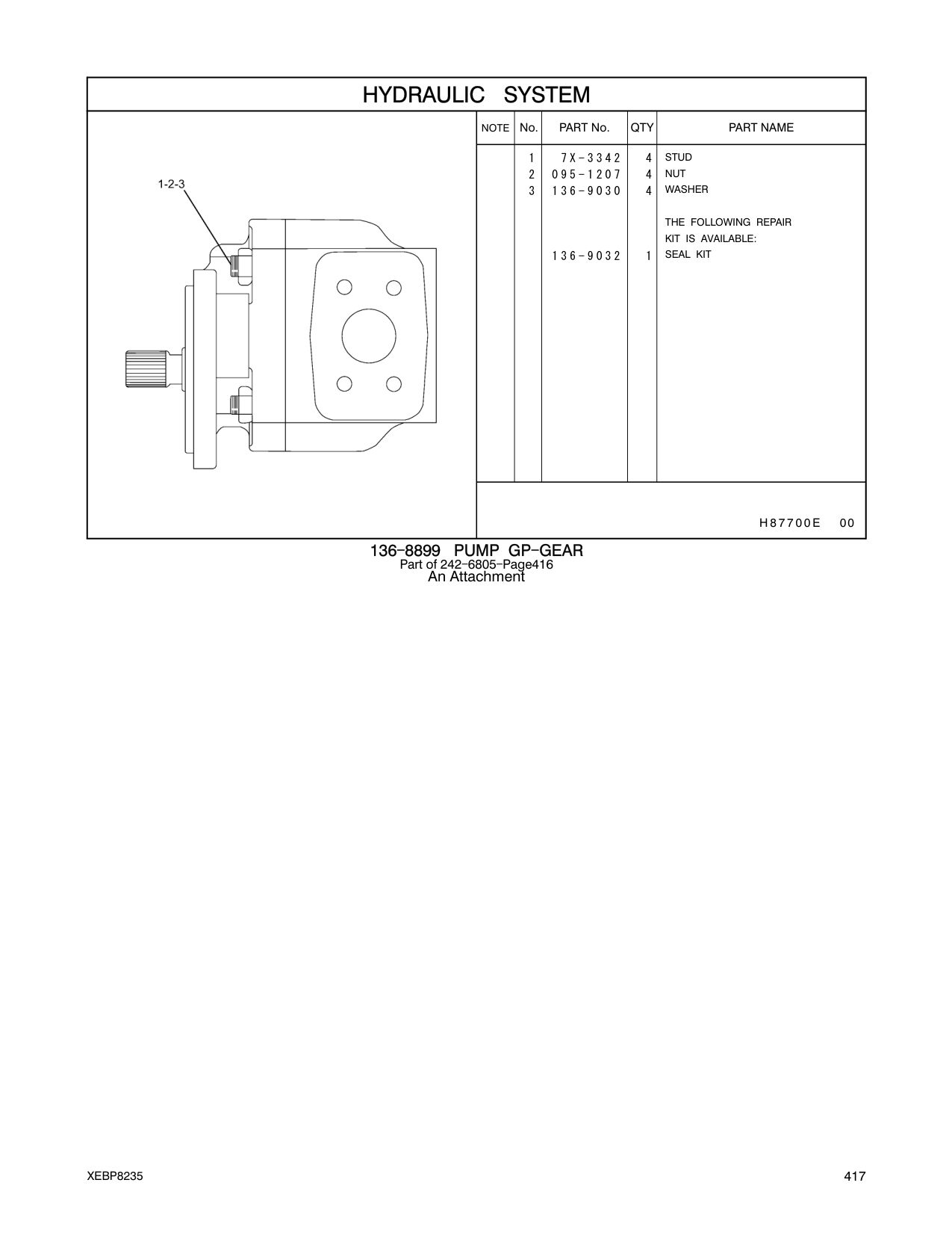 095-1207 NUT CAT parts manual diagram
