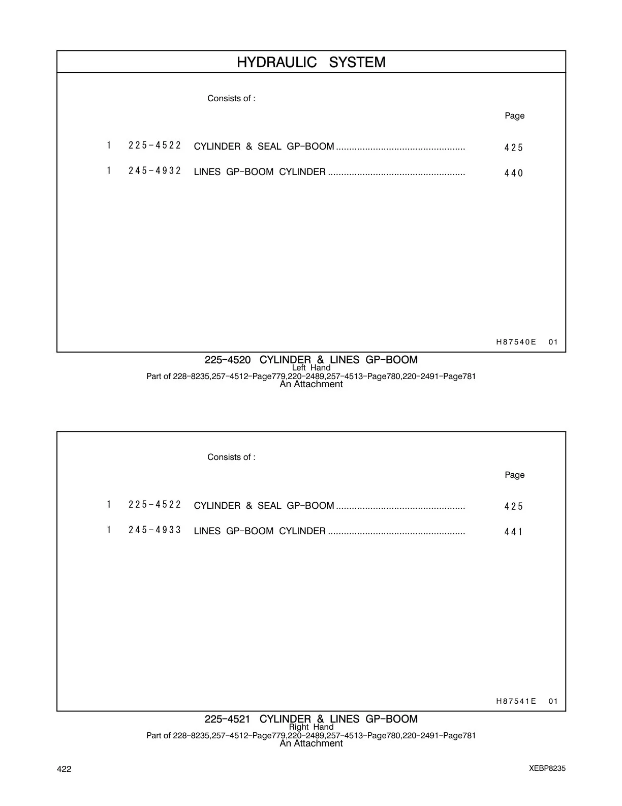 1245-4932 - LINES GP - BOOM CYLINDER ....................................................