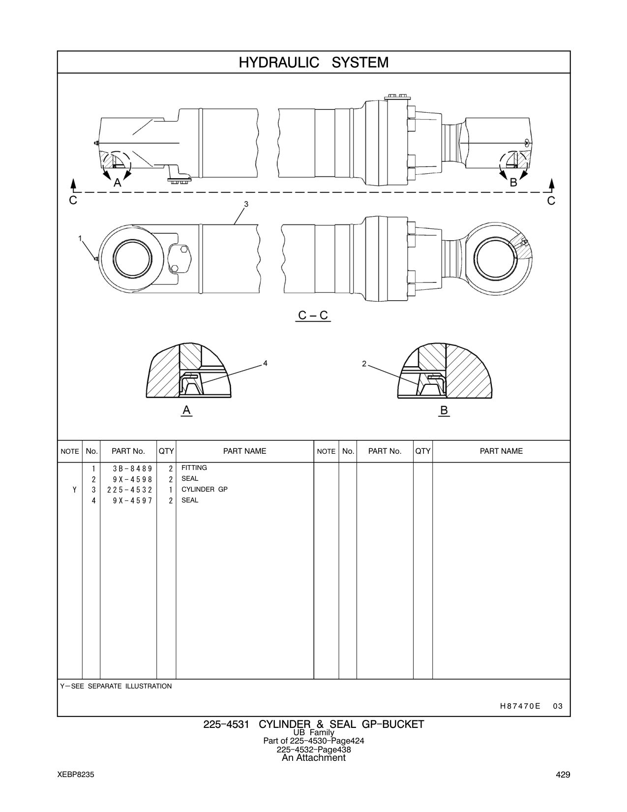 225-4532 CYLINDER GP CAT parts manual diagram
