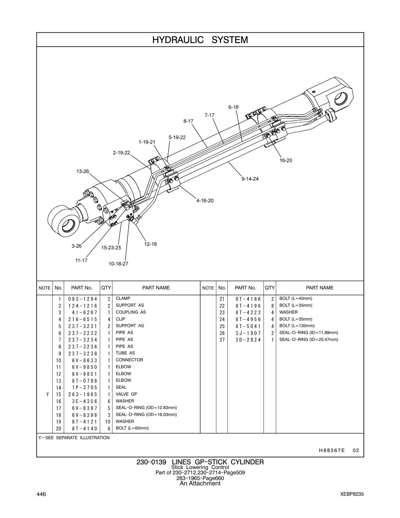 237-3231 SUPPORT AS 25 8T-5041 4 BOLT (L=120mm) CAT parts manual diagram