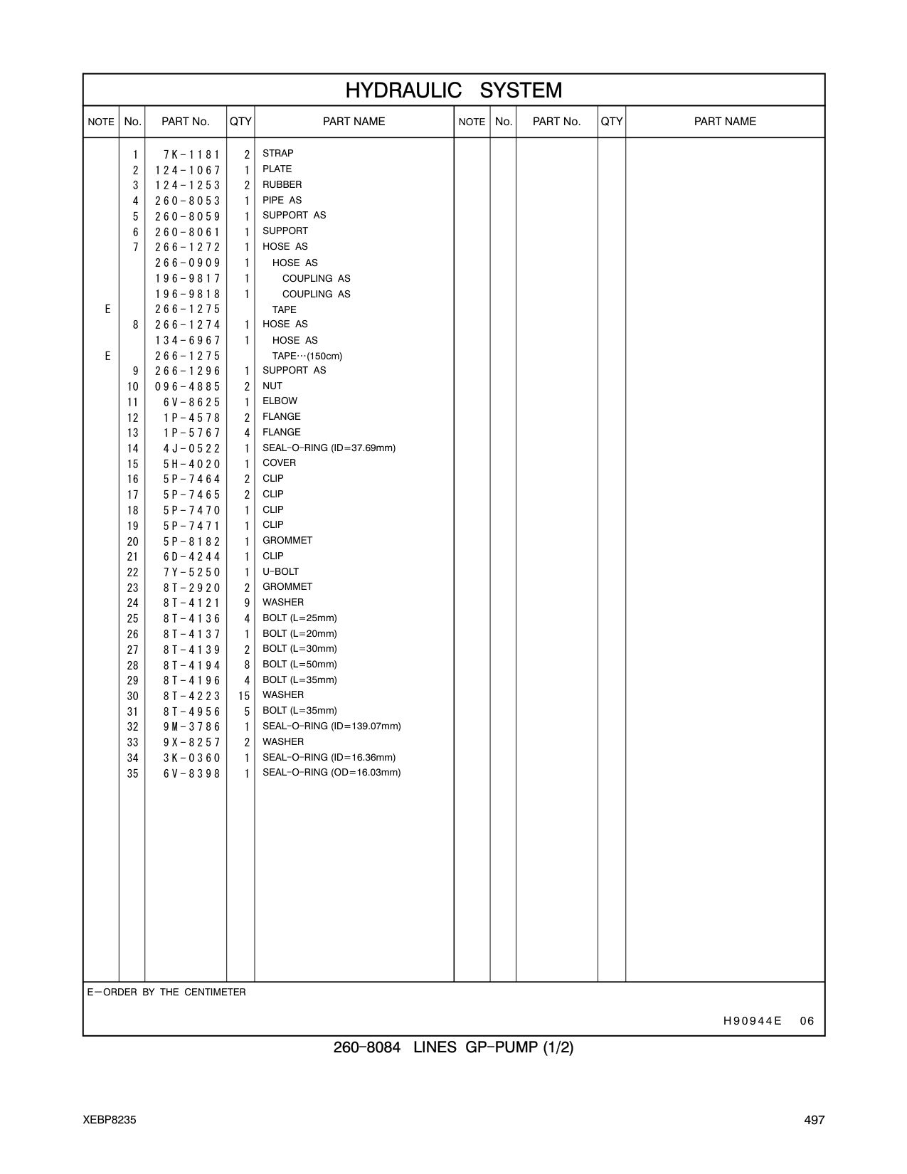 7Y-5250 U-BOLT CAT parts manual diagram