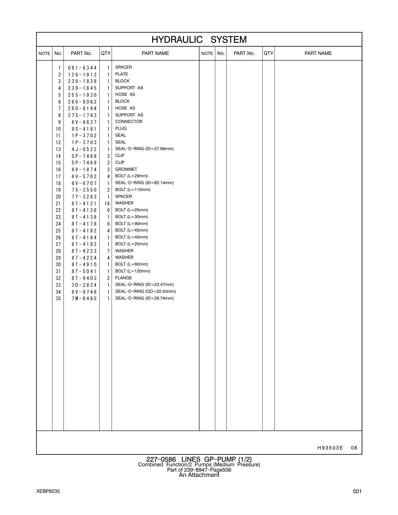 239-1845 SUPPORT AS CAT parts manual diagram