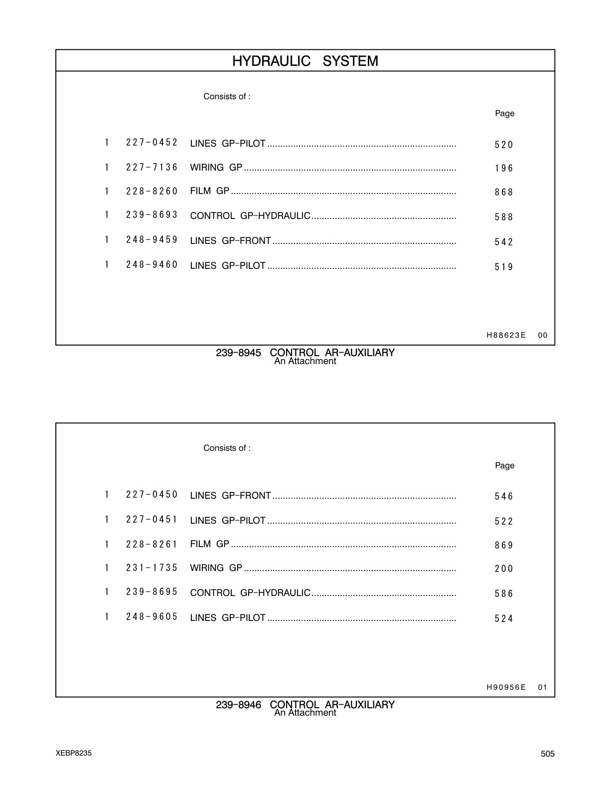 239-8693 - CONTROL GP-HYDRAULIC