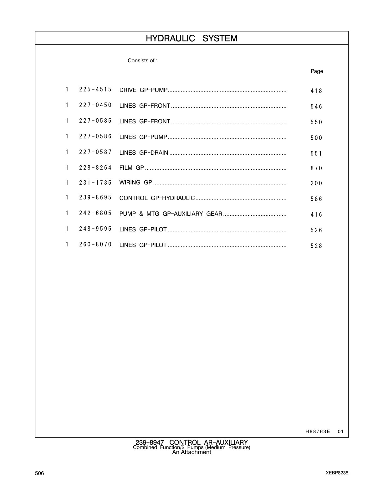 227-0586 - LINES GP-PUMP