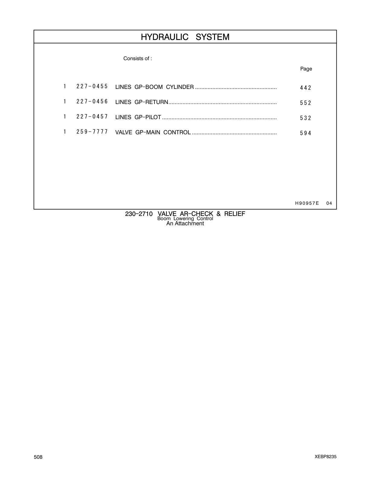 227-0455 - LINES GP-BOOM CYLINDER