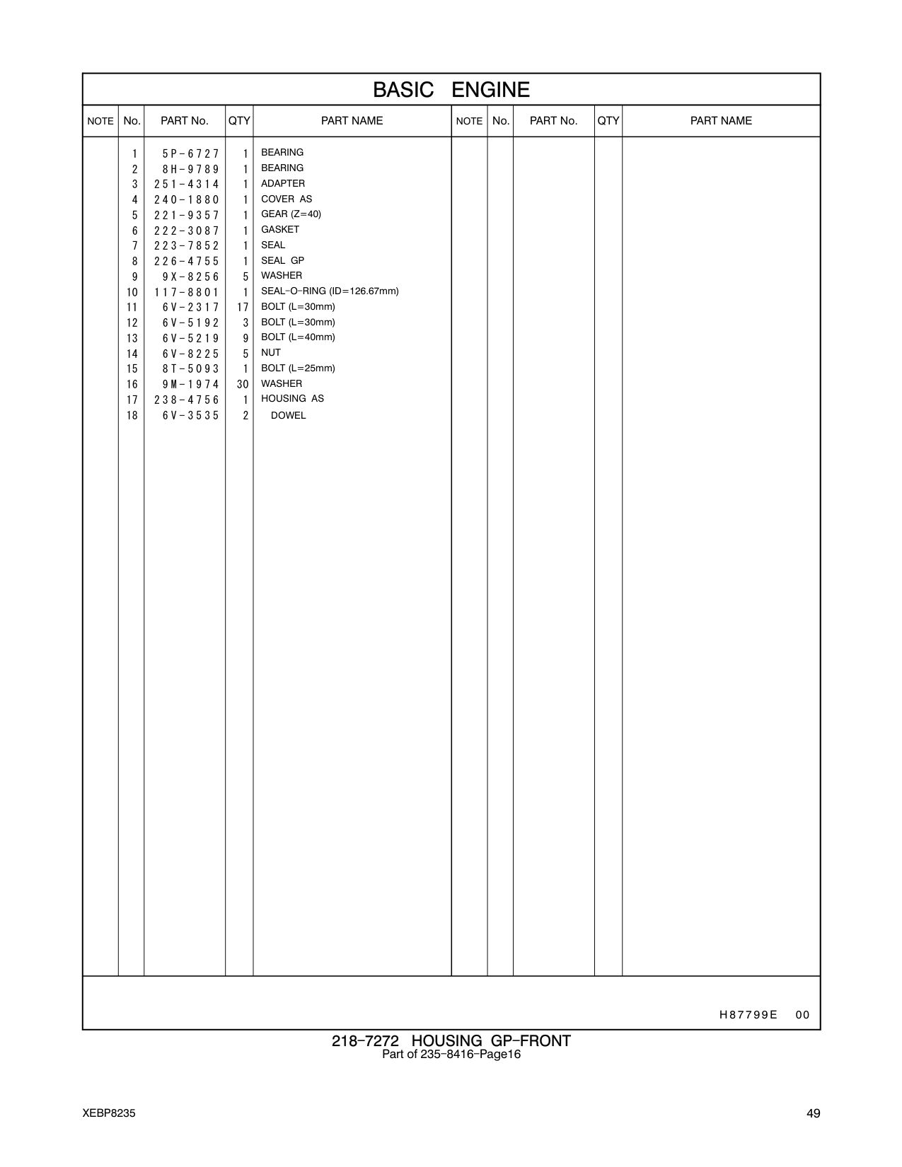 251-4314 ADAPTER CAT parts manual diagram