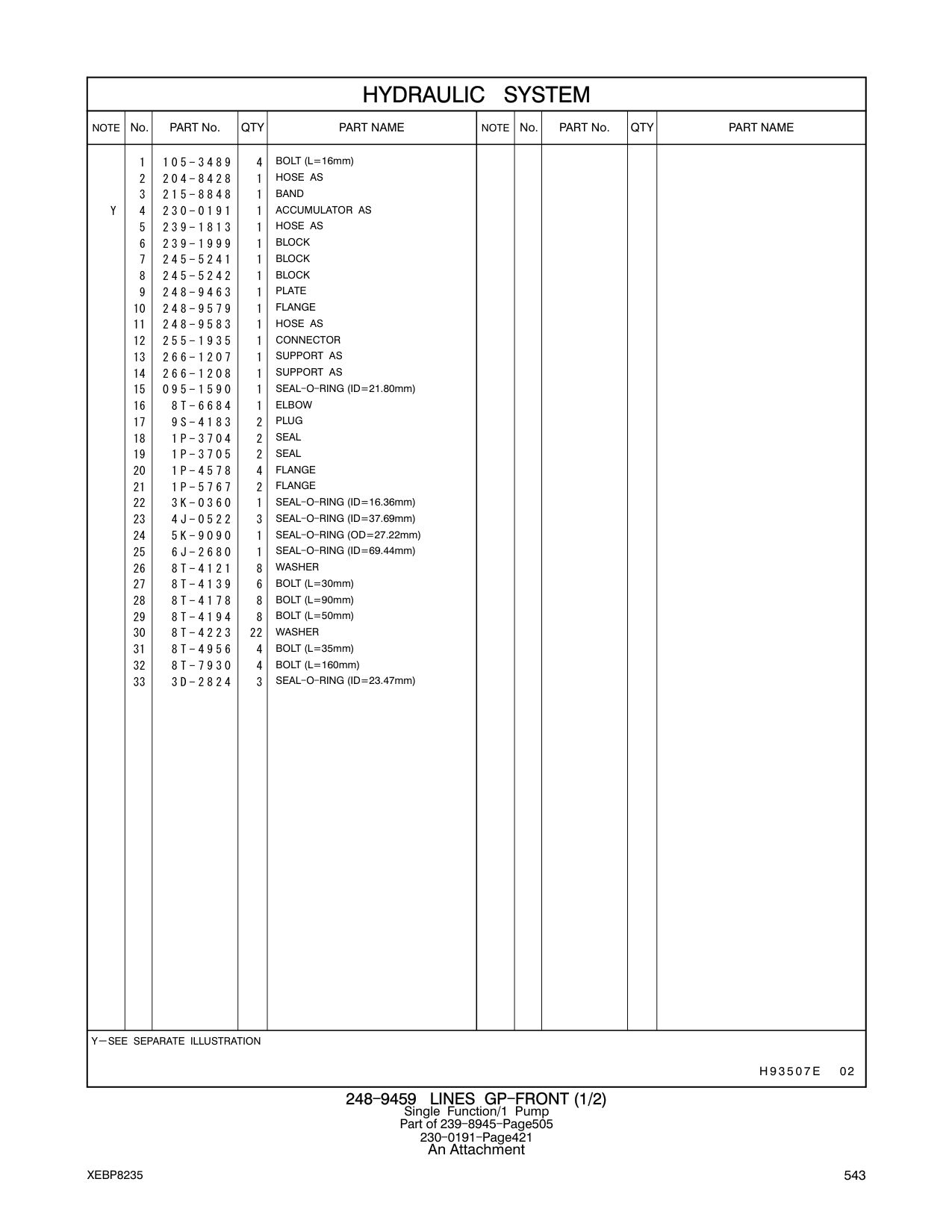 245-5241 BLOCK CAT parts manual diagram