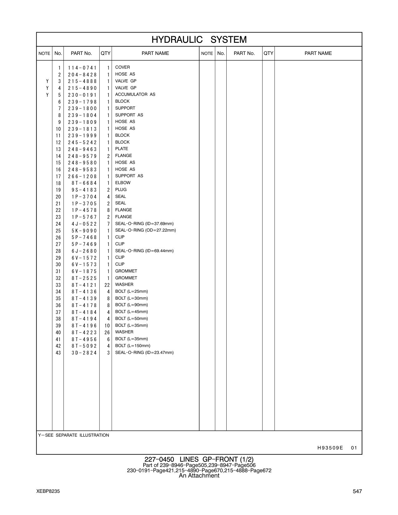 239-1798 BLOCK CAT parts manual diagram