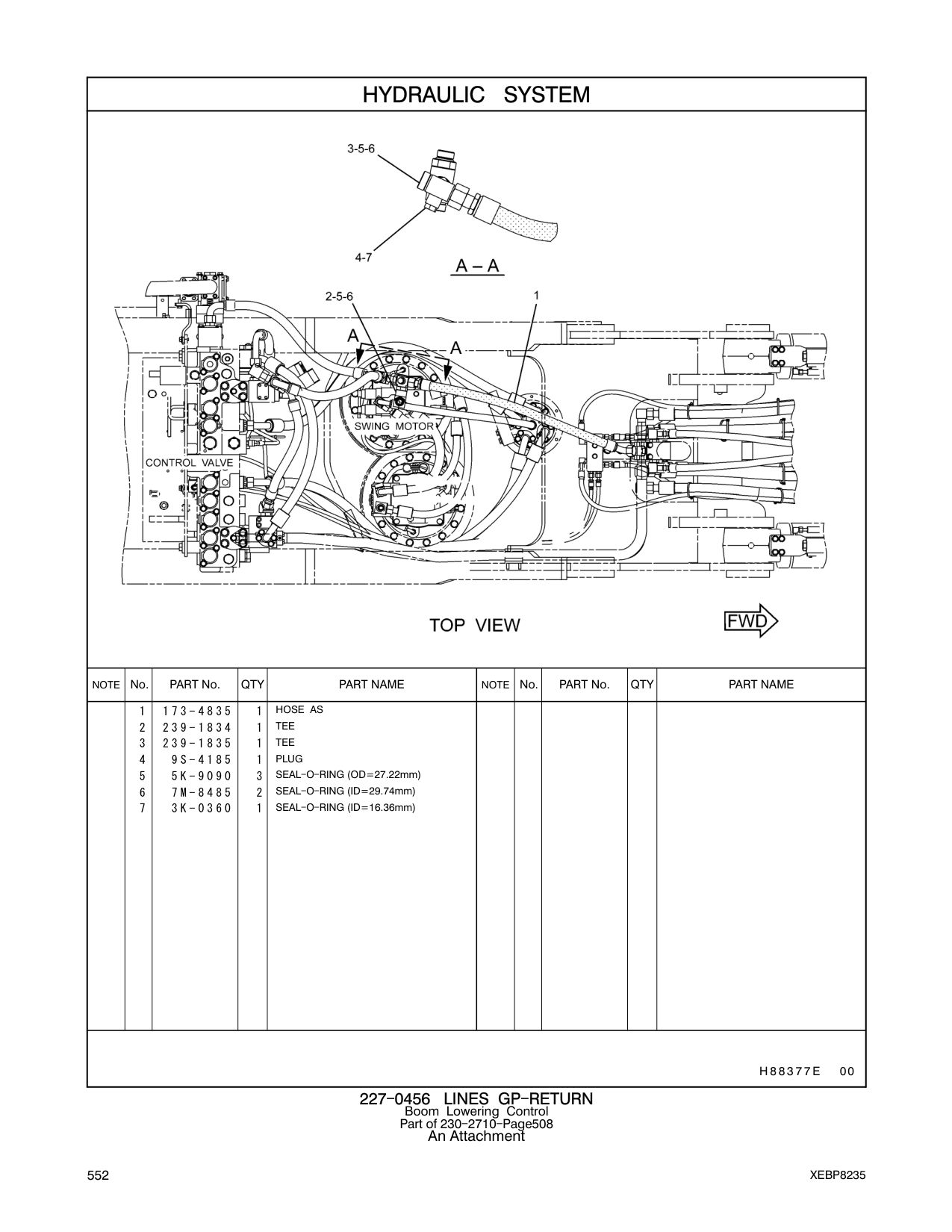 173-4835 HOSE AS CAT parts manual diagram