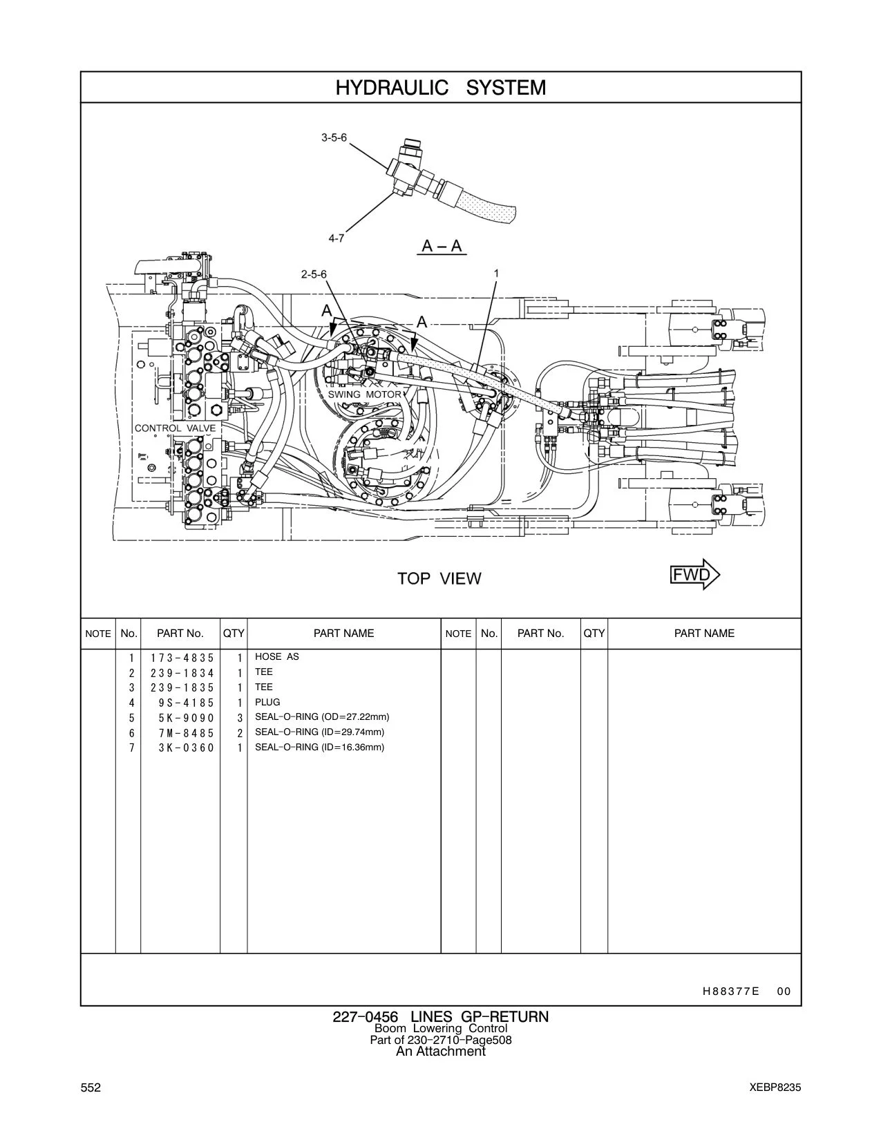239-1835 TEE CAT parts manual diagram