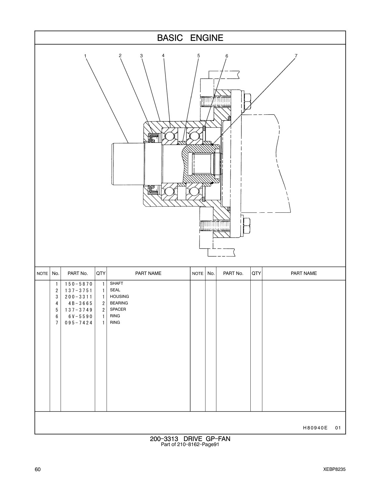 150-5870 SHAFT CAT parts manual diagram