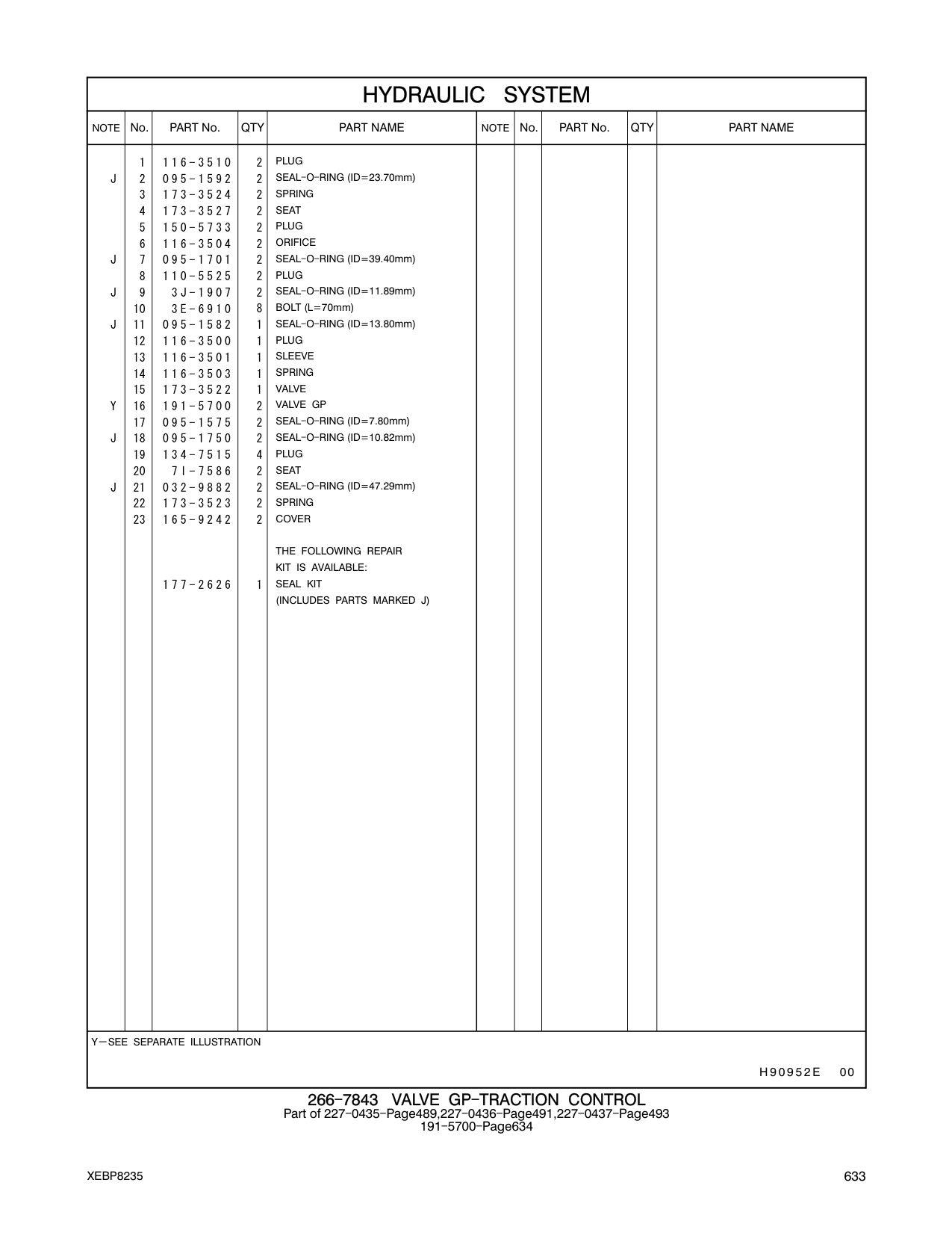 134-7515 PLUG CAT parts manual diagram