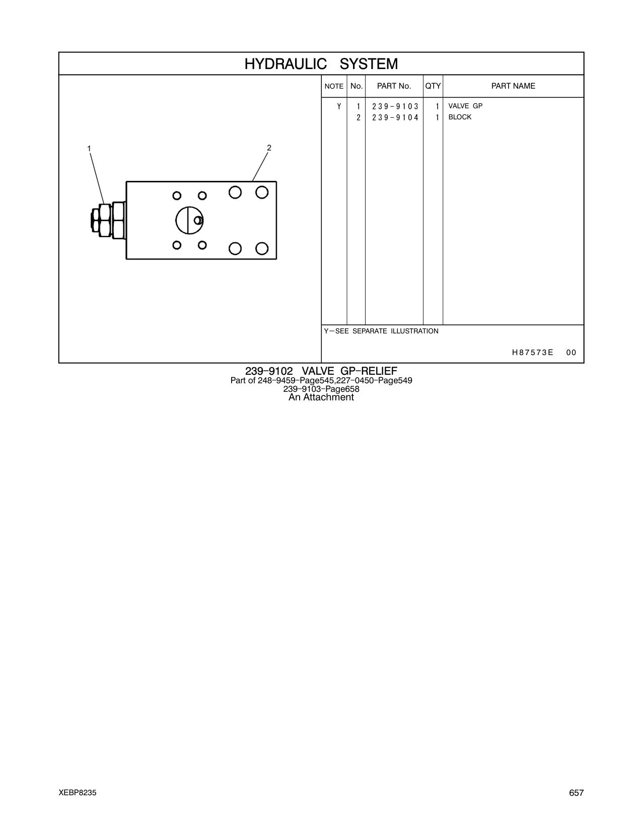 239-9104 BLOCK CAT parts manual diagram