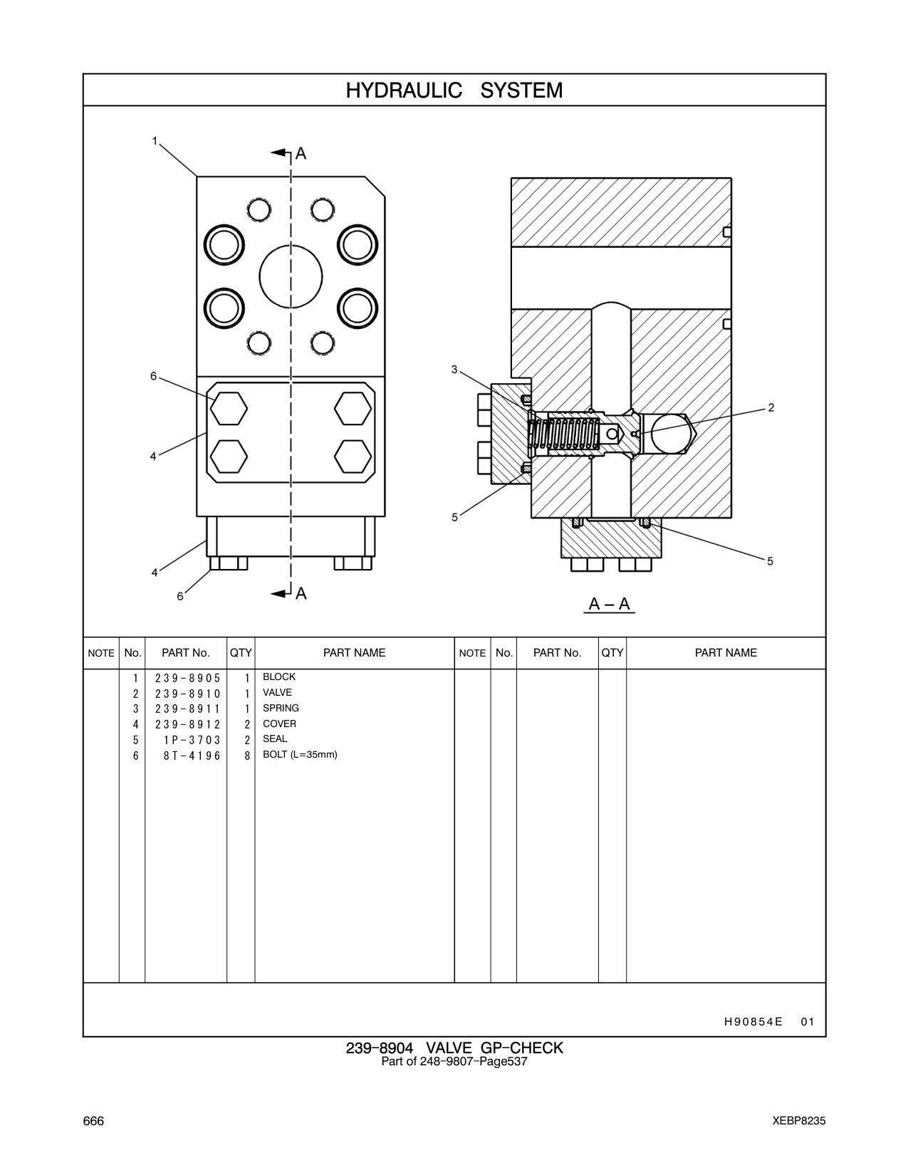 239-8905 BLOCK CAT parts manual diagram
